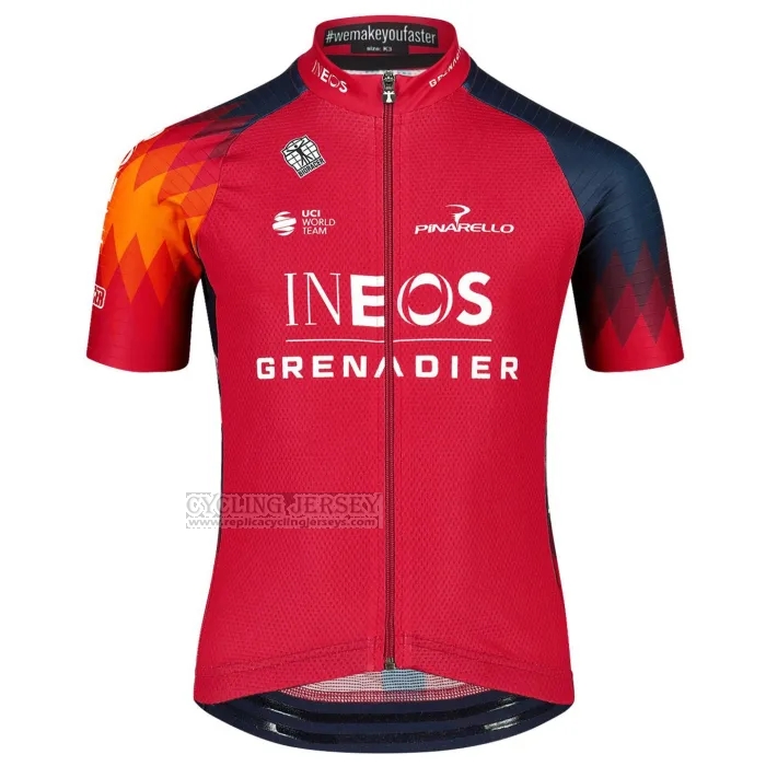 2023 Cycling Jersey Ineos Grenadiers Red Short Sleeve and Bib Short
